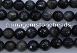 CTE442 15.5 inches 8mm faceted round blue tiger eye beads