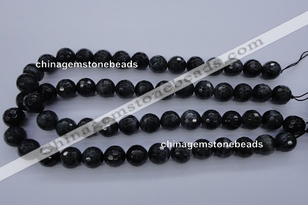 CTE445 15.5 inches 14mm faceted round blue tiger eye beads