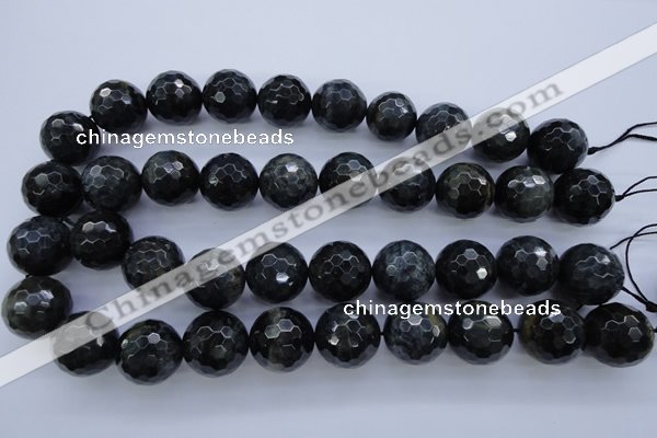 CTE448 15.5 inches 20mm faceted round blue tiger eye beads