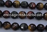 CTE454 15.5 inches 10mm faceted round mixed tiger eye beads