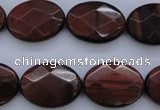 CTE462 15.5 inches 15*20mm faceted oval red tiger eye beads