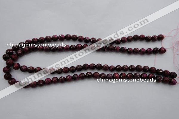 CTE472 15.5 inches 8mm faceted round red tiger eye beads wholesale