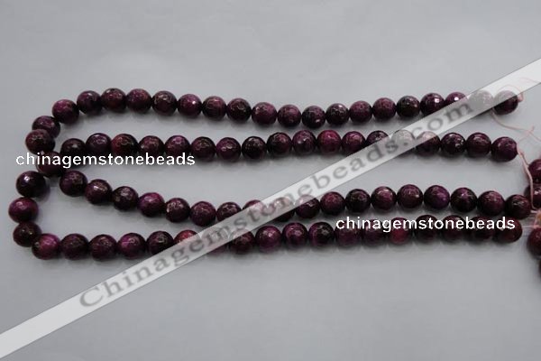 CTE473 15.5 inches 10mm faceted round red tiger eye beads wholesale