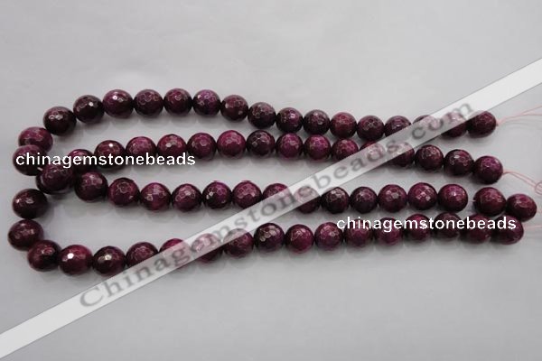 CTE474 15.5 inches 12mm faceted round red tiger eye beads wholesale