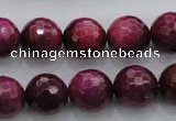 CTE475 15.5 inches 14mm faceted round red tiger eye beads wholesale