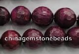 CTE476 15.5 inches 16mm faceted round red tiger eye beads wholesale