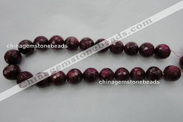 CTE477 15.5 inches 18mm faceted round red tiger eye beads wholesale