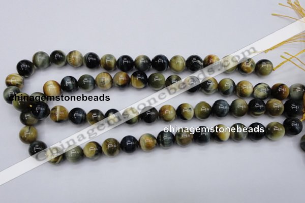 CTE553 15.5 inches 10mm round golden & blue tiger eye beads