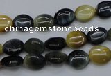 CTE568 15.5 inches 8*10mm oval golden & blue tiger eye beads