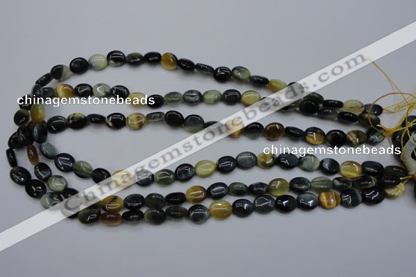 CTE568 15.5 inches 8*10mm oval golden & blue tiger eye beads