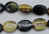 CTE570 15.5 inches 13*17mm oval golden & blue tiger eye beads