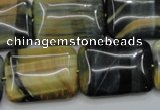 CTE578 15.5 inches 18*25mm rectangle golden & blue tiger eye beads