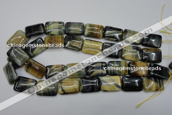 CTE578 15.5 inches 18*25mm rectangle golden & blue tiger eye beads