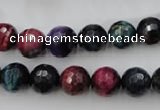 CTE582 15.5 inches 8mm faceted round colorful tiger eye beads