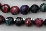 CTE583 15.5 inches 10mm faceted round colorful tiger eye beads