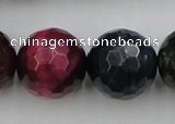 CTE588 15.5 inches 20mm faceted round colorful tiger eye beads