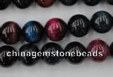 CTE594 15.5 inches 12mm round colorful tiger eye beads wholesale