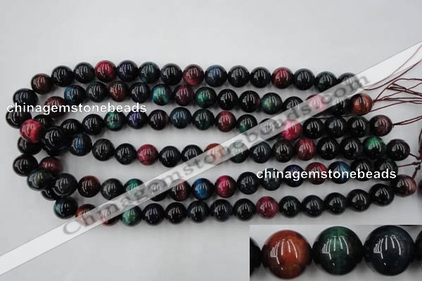 CTE594 15.5 inches 12mm round colorful tiger eye beads wholesale