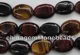 CTE60 15.5 inches 10*14mm oval mixed tiger eye gemstone beads