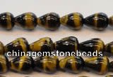 CTE605 15.5 inches 6*10mm teardrop yellow tiger eye beads wholesale