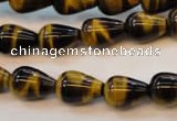 CTE607 15.5 inches 10*14mm teardrop yellow tiger eye beads wholesale