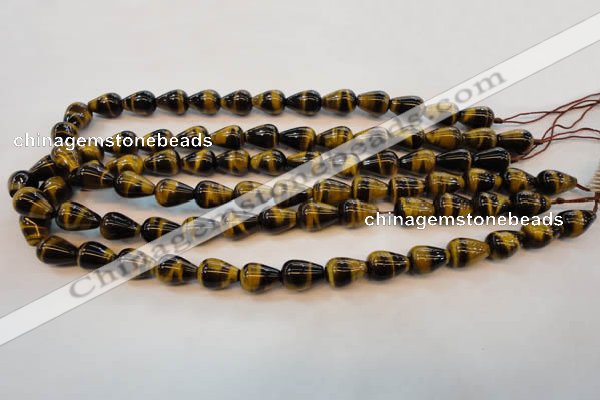 CTE607 15.5 inches 10*14mm teardrop yellow tiger eye beads wholesale