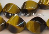 CTE620 15.5 inches 13*18mm twisted rice yellow tiger eye beads wholesale