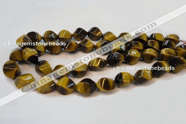 CTE620 15.5 inches 13*18mm twisted rice yellow tiger eye beads wholesale