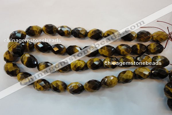 CTE625 15.5 inches 15*20mm faceted rice yellow tiger eye beads wholesale