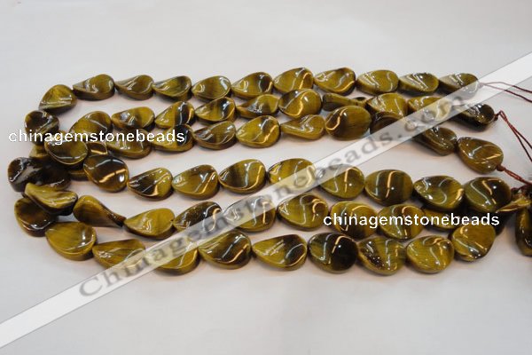 CTE638 15.5 inches 13*18mm twisted oval yellow tiger eye beads wholesale