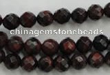 CTE702 15.5 inches 8mm faceted round red tiger eye beads