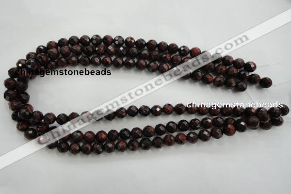 CTE702 15.5 inches 8mm faceted round red tiger eye beads