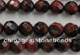 CTE703 15.5 inches 10mm faceted round red tiger eye beads