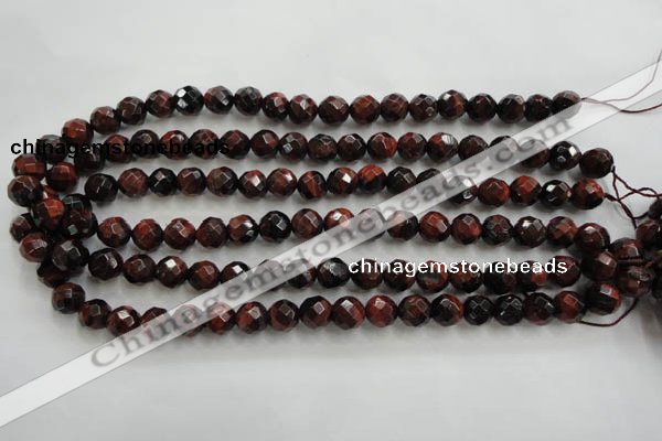 CTE703 15.5 inches 10mm faceted round red tiger eye beads