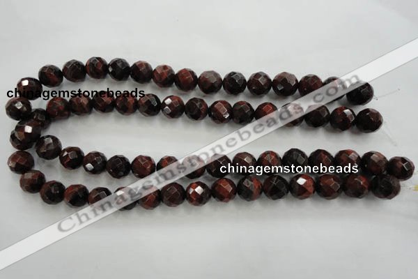 CTE704 15.5 inches 12mm faceted round red tiger eye beads