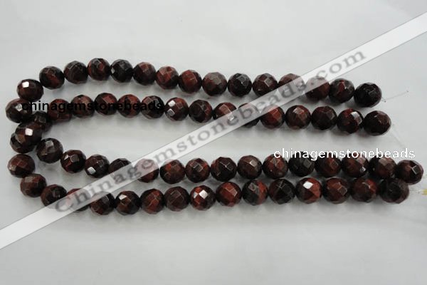 CTE705 15.5 inches 14mm faceted round red tiger eye beads