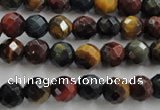 CTE711 15.5 inches 6mm faceted round mixed color tiger eye beads