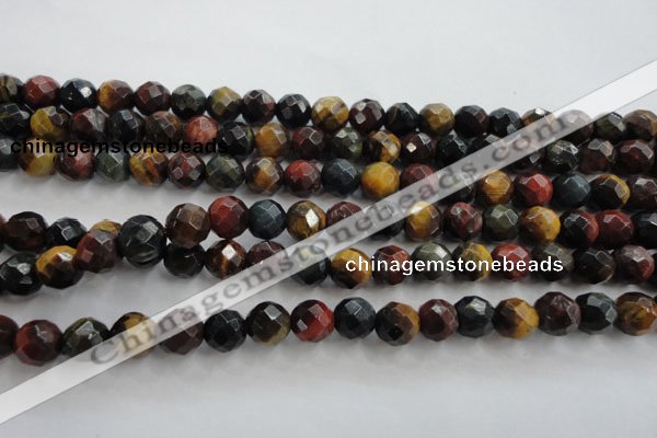 CTE711 15.5 inches 6mm faceted round mixed color tiger eye beads