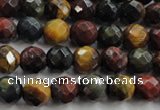 CTE712 15.5 inches 8mm faceted round mixed color tiger eye beads