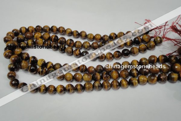 CTE753 15.5 inches 10mm faceted round yellow tiger eye beads wholesale