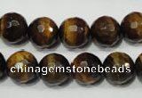 CTE754 15.5 inches 12mm faceted round yellow tiger eye beads wholesale