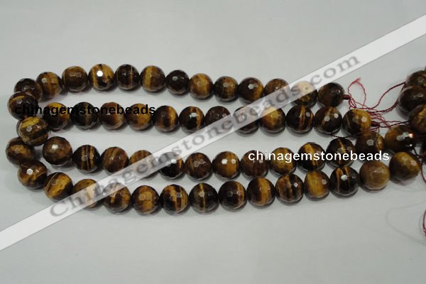 CTE755 15.5 inches 14mm faceted round yellow tiger eye beads wholesale