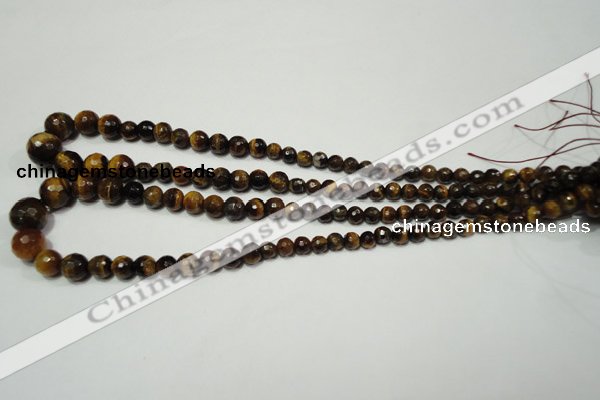 CTE759 15.5 inches 6mm – 14mm faceted round yellow tiger eye beads