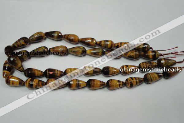 CTE762 15.5 inches 12*22mm faceted teardrop yellow tiger eye beads