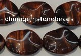 CTE860 15.5 inches 18*25mm wavy oval red tiger eye beads