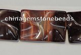 CTE867 15.5 inches 20*30mm wavy rectangle red tiger eye beads