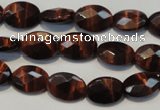 CTE871 15.5 inches 8*10mm faceted oval red tiger eye beads