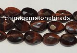 CTE881 15.5 inches 8*12mm faceted flat teardrop red tiger eye beads