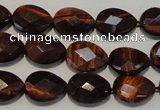 CTE882 15.5 inches 10*14mm faceted flat teardrop red tiger eye beads