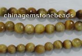 CTE901 15.5 inches 6mm faceted round golden tiger eye beads